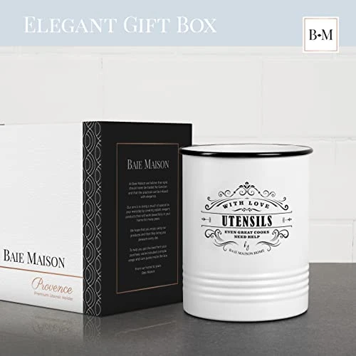 Large Kitchen Utensil Holder For Countertop - Farmhouse Kitchen Tools Storage Organizer Utensil Crock - White Cooking Utensil Holder For Kitchen Counter - Utensil Caddy Jar Spatula Holder 3 Large Kitchen Utensil Holder For Countertop - Farmhouse Kitchen Tools Storage Organizer Utensil Crock - White Cooking Utensil Holder For Kitchen Counter - Utensil Caddy Jar Spatula Holder - Image 3