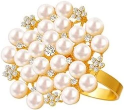 Set Of 8 Lotus Flower Napkin Rings For Dinning Table Setting- Silver Rhinestone Winter Napkin Ring Serviette Buckles Holder For Wedding, Christmas, Holiday Party, Home Kitchen Table Decor -Generic Furniture Shop 41gIVvYFPZL. AC