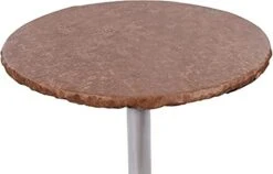 Heavy Duty Vinyl Round Fitted Tablecloth (Table Cover) With Flannel Backing Vibrant Colors Elasticized Tablecloth Great For Indoor And Outdoor Dining And Playing Cards 60" Sand -Generic Furniture Shop 41gRfNgqNCS. AC