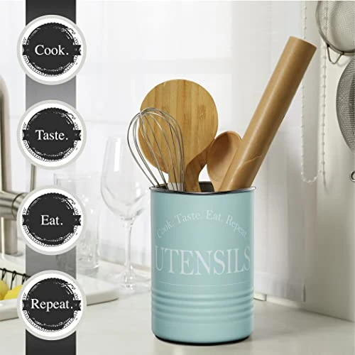 Large Kitchen Utensil Holder Organizer For Countertop, Farmhouse Storage Caddy With Stable Padded Base 2 Large Kitchen Utensil Holder Organizer For Countertop, Farmhouse Storage Caddy With Stable Padded Base - Image 2