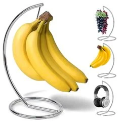 Anana Tree Hanger, Stainless Steel Banana Hanging Bracket Wire Banana Tree Stand,Fruit Bowl For Kitchen Counter, Keep All Your Bananas Fresh