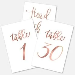 Gold Wedding Table Numbers Cards (1-30 + Head Table) 4x6 Double Sided Modern Calligraphy Foil Design Best For Receptions, Banquets, Cafés, Restaurants & Parties -Generic Furniture Shop 41hEEvEANqL. AC