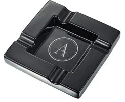 Renner Black Ceramic Cigar Ashtray With Personalized Laser Engraving Of Initial -Generic Furniture Shop 41i0CuAxwFL