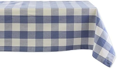 Buffalo Check Collection, Classic Farmhouse Tablecloth, Table Topper, 40x40, Light Blue & White 10 Buffalo Check Collection, Classic Farmhouse Tablecloth, Table Topper, 40x40, Light Blue & White - Image 10