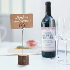10Pcs Premium Wood Place Card Holders With Swirl Wire And 20 Pcs Kraft Place Cards, Rustic Wood Table Number Holders Stands, Name Cards Photo Holders For Wedding Party Sign Food Cards Label 7 10Pcs Premium Wood Place Card Holders With Swirl Wire And 20 Pcs Kraft Place Cards, Rustic Wood Table Number Holders Stands, Name Cards Photo Holders For Wedding Party Sign Food Cards Label -Generic Furniture Shop 41kMOPrQO1L