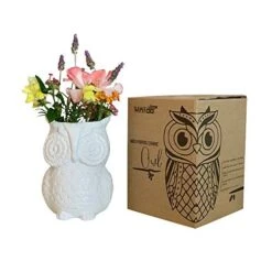 Multi-Purpose Ceramic Owl, Functions As Cooking Utensil Holder, Kitchen Storage Crock, Accent Décor, Organizer, Vase And More (Ceramic White) -Generic Furniture Shop 41kcZ9sepTL