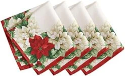 Red And White Poinsettia Holiday Fabric Placemats, Christmas Mats For Table Decor, 13 Inches X 19 Inches, Set Of 4 -Generic Furniture Shop 41kebn8CPML. AC