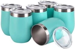 6 Pack 12Oz Stainless Steel Stemless Wine Glasses, Insulated Wine Tumblers With Lids And Straws, Set Of 6 Stainless Steel Cups For Wine, Champaign, Cocktail, Coffee, Ice Cream (Multicolor) -Generic Furniture Shop 41kp9R3KL. AC