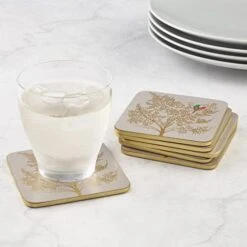 Sara Miller London Chelsea Collection Coasters | Set Of 6 | Cork Backed Board | Heat And Stain Resistant | Drinks Coaster For Tabletop Protection | Measures 4” X 4” -Generic Furniture Shop 41lGZPfEq8L