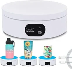 YVV Turner Cup Rotating Display Stand For Epoxy Glitter Tumbler, 360 Degree Automatic Mute Rotating Turntable For Photography Products Tumbler Making Supplies Spinner -Generic Furniture Shop 41lJ6v8bDKL. AC
