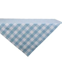 Buffalo Check Collection, Classic Farmhouse Tablecloth, Table Topper, 40x40, Light Blue & White
