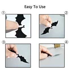 39 Pcs Halloween Decorations Include Black Lace Spiderweb Round Tablecloth, Fireplace Scarf, Rectangle Table Runner And 36 Bats Wall Stickers For Halloween Home Party Decor -Generic Furniture Shop 41mgGBV7hsL