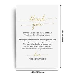 Thank You Place Setting, Gold Foil, Table Place Cards For Weddings, Receptions, Rehearsals, Dinner Parties, Events And Celebrations, 4"x6" (50 Cards) -Generic Furniture Shop 41nKwRQ3yQS