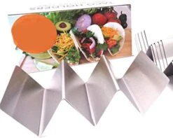 Taco Holder - Taco Holders, Stainless Steel With Free Recipe Ideas - Taco Stand Up Holder - Taco Stand - Taco Plates - Holds 3 Tacos - Dishwasher, Oven And Grill Safe (4 Pack) -Generic Furniture Shop 41nWCKWXFwL. AC