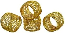 Handmade Round Mesh Napkin Rings Holder For Dinning Table Parties Everyday (Gold, Pack Of 8) -Generic Furniture Shop 41ngNV1exGL. AC