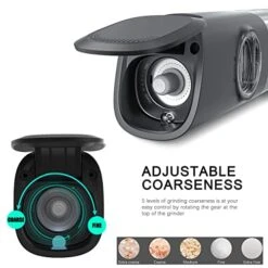 Gravity Electric Salt And Pepper Grinder Set With Rechargeable Base Automatic Mills, Adjustable Coarseness For One-Handed Operation Stainless Steel Black 2Pack -Generic Furniture Shop 41nmUMeMtGL