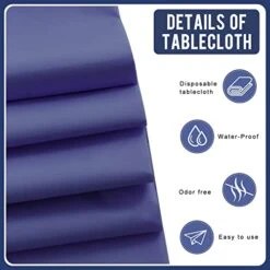 Navy Blue 12 Pack Premium Disposable Plastic Tablecloth 54 X 108 In - Plastic Table Cloths For Parties Disposable Tablecloth For Rectangle Tables Up To 8 Ft - Rectangle Tablecloth -Generic Furniture Shop 41nt8yDotnL