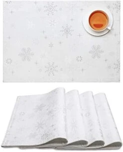 White Placemats Set Of 4, Gold Snowflake Placemats For Dining Room Kitchen Party Winter Holiday, Heavy Weight Soft Farmhouse Place Mats (13 X 19 Inch) -Generic Furniture Shop 41nvsvAIz8L. AC