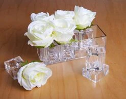 Acrylic Napkin Rings Bud Vase Flower Holder – Clear - Table Décor, 2-in 1 (Bulk Set) Wholesale (4) -Generic Furniture Shop 41o0QXSQmnL