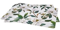 Disposable Floral Magnolia Blossom Paper Place Mats 50 Pack 11”x 17” Rectangle Spring White Flowers Charger Place Mat Summer Flower Dinner Table Setting Bridal Shower Wedding Party Supplies Decor -Generic Furniture Shop 41oA04GhgjL