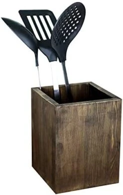 MyGift Vintage Gray Solid Wood Kitchen Countertop Utensil Holder, Cooking Utensil Crock And Flatware Storage Caddy -Generic Furniture Shop 41og3b OmxL. AC