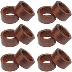 Wood Napkin Rings - Set Of 12 - Handmade Dining Table Napkin Holder - Classic Everyday Harvest Autumn Fall Thanksgiving Holiday Christmas Festive Party Gift Farmhouse Décor -Dark Natural -Generic Furniture Shop 41pGZ63SyL. AC