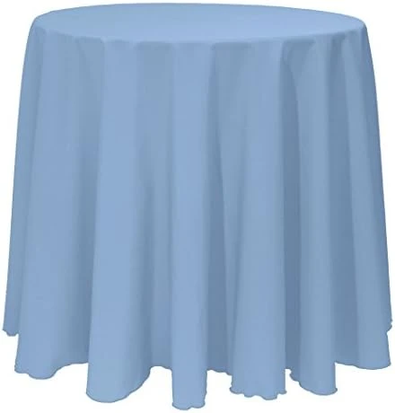 90-Inch Round Polyester Linen Tablecloth White 4 90-Inch Round Polyester Linen Tablecloth White - Image 4