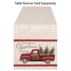 Pine Hill Christmas Tree Farm Fabric Holiday Placemats - Nostalgic Retro Christmas Farm Truck Print Placemats, Set Of 4 Farm Fresh Red Truck Placemats -Generic Furniture Shop 41phNwJnEyL 1