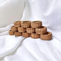 Napkin Rings Set Of 12, Rattan Napkin Holders, Napkin Rings Bulk For Party Decoration, Dinning Table, Everyday, Family Gatherings - A Great Tabletop Décor - Natural -Generic Furniture Shop 41pmtGju4wL. AC