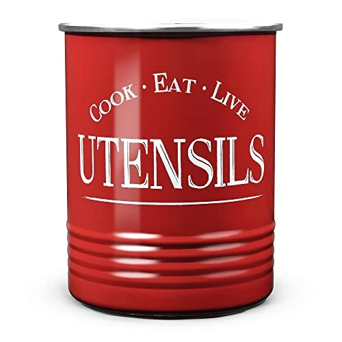 Walford Home Original Kitchen Utensil Holder Crock, Red With Premium Padded Base - Vintage Farmhouse Home Kitchen Decor - Large Kitchen Tool Utensil Storage Caddy Organizer 1 Walford Home Original Kitchen Utensil Holder Crock, Red With Premium Padded Base - Vintage Farmhouse Home Kitchen Decor - Large Kitchen Tool Utensil Storage Caddy Organizer