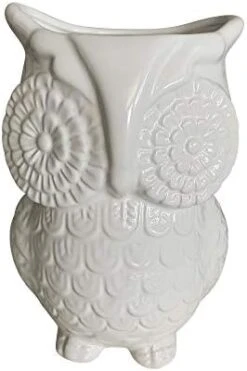 Multi-Purpose Ceramic Owl, Functions As Cooking Utensil Holder, Kitchen Storage Crock, Accent Décor, Organizer, Vase And More (Ceramic White) -Generic Furniture Shop 41rIMjVaLUL. AC