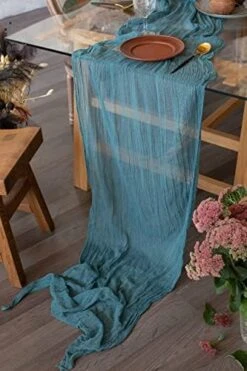 Table Runner 25x170 Inches Cheesecloth Tablecloth For Romantic Wedding Rustic Boho Style Natural Elegant Gauze Decor (Light Olive) -Generic Furniture Shop 41rTB9xIvGL. AC