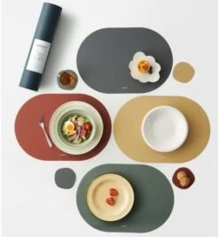 Silicone Placemats Set Of 4 For Dining Table, Leather Texture Finish, Dining Table Mat, Non-Slip, Oil Proof, Water Resistant, Heat Resistant, Stain Resistant, Easy To Clean (Combo) -Generic Furniture Shop 41rbGIQLPL. AC