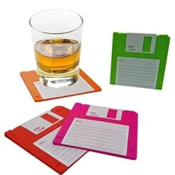 Floppy Silicone Disk Coasters Set Of 6,Durable Heat Resistant Non,Slip Protect Your Tables,Retro Writing Coasters For Your Drinks -Generic Furniture Shop 41rcsqfef4L