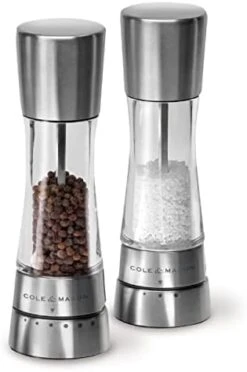 Cole & Mason OLE & MASON Derwent Salt And Pepper Grinder Set - Stainless Steel Mills Include Gift Box, Gourmet Precision Mechanisms And Premium Sea Salt And Peppercorns -Generic Furniture Shop 41rdgGETt2L. AC