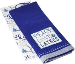Hanukkah Kitchen Collection Festival Of Lights Celebration Decor, Dish Towel Set, 18x28, Embroidered Dreidel, 3 Piece -Generic Furniture Shop 41sAsMP9LrL. AC