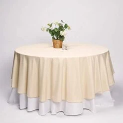 6 Pcs 108 Inch White Round Polyester Tablecloths Fabric Table Cover Linens For Wedding Party Banquet Reception Events Kitchen Dining -Generic Furniture Shop 41sKtX3jAsL. AC