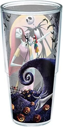 Tervis Tumbler With Lid, Jack Skellington And Sally Welcome The Holidays In This Disney A Nightmare Before Christmas Design That Keeps Your Drinks From Going All Oogie Boogie. , Black, 16 Fl.oz. -Generic Furniture Shop 41sMGNH94rL. AC