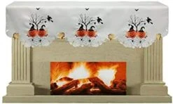 4PCS Halloween Placemats 11x17”, Embroidered Spooky Pumpkin Bats Spider Web Tray Cloth, Ivory, Set Of 4 Pieces -Generic Furniture Shop 41skEDOL3HL. AC