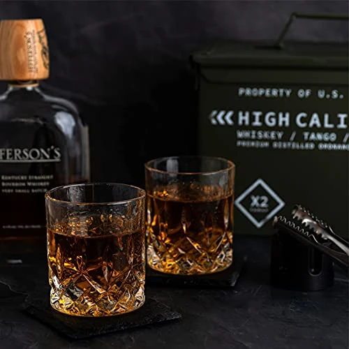 Whiskey Glasses And Whiskey Stones In Unique Tactical Box Display | Ideal Groomsmen Gifts Whiskey Gifts For Men | Bourbon Whiskey Cocktail Glasses, Coasters And Tongs… (with Whiskey Stones) 5 Whiskey Glasses And Whiskey Stones In Unique Tactical Box Display | Ideal Groomsmen Gifts Whiskey Gifts For Men | Bourbon Whiskey Cocktail Glasses, Coasters And Tongs… (with Whiskey Stones) - Image 5