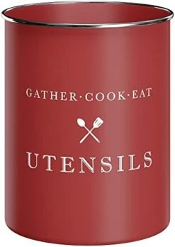 White Utensil Holder For Kitchen Countertop, Farmhouse Metal Utensil Crock, Rustic Country Decorative Kitchen Utensil Caddy Large, 5.5x6.75 19 White Utensil Holder For Kitchen Countertop, Farmhouse Metal Utensil Crock, Rustic Country Decorative Kitchen Utensil Caddy Large, 5.5x6.75 -Generic Furniture Shop 41th432XpL. AC