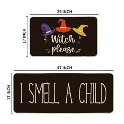 Artoid Mode Black Halloween Decorative Kitchen Mats Set Of 2, Seasonal Low-Profile Floor Mat 17x29 And 17x47 Inch -Generic Furniture Shop 41uYyNt1fVL