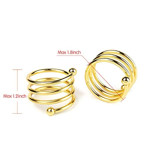 6Pcs Gold Napkin Rings Round Napkin Holders Buckles For Wedding, Dinner Party, Table Decorations 2 6Pcs Gold Napkin Rings Round Napkin Holders Buckles For Wedding, Dinner Party, Table Decorations - Image 2