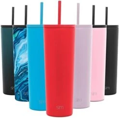 Insulated Tumbler With Lid And Straw | Iced Coffee Cup Reusable Stainless Steel Water Bottle Travel Mug | Gifts For Women Men Her Him | Classic Collection | 24oz | Pretty In Floral -Generic Furniture Shop 41vJHq4Py4L. AC