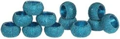 Sequin Beaded Napkin Rings Set, Blue Napkin Ring Set Of 12, Beaded Napkin Holders, Perfect For Christmas, New Year Party, Events, Everyday Use, Family Dinners, Holidays- Navy Multi -Generic Furniture Shop 41wL8S8wf5L. AC
