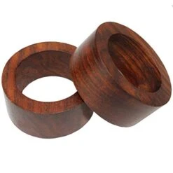 Wood Napkin Rings - Set Of 12 - Handmade Dining Table Napkin Holder - Classic Everyday Harvest Autumn Fall Thanksgiving Holiday Christmas Festive Party Gift Farmhouse Décor -Dark Natural -Generic Furniture Shop 41wrEUZkCJL