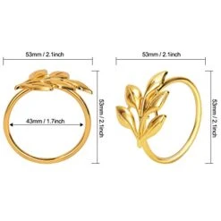 Set Of 20 Leaf Napkin Rings Metal Gold Napkin Holder Table Napkin Rings For Dinning Table Parties Everyday (Ye Zi-Gold 20) -Generic Furniture Shop 41xFCtTTluL