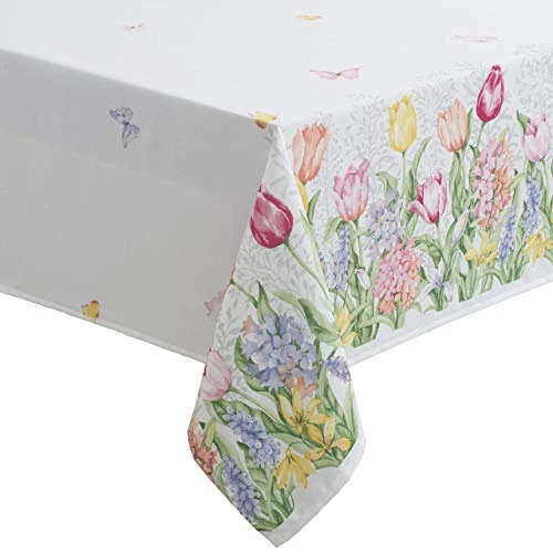 Spring Tablecloth, Fabric Spillproof Indoor/Outdoor Easter And Spring Table Cloth (Fiona, 60" X 84" Rectangular) 4 Spring Tablecloth, Fabric Spillproof Indoor/Outdoor Easter And Spring Table Cloth (Fiona, 60" X 84" Rectangular) - Image 4