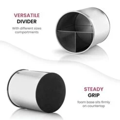 Xtra-Large Stainless Steel Kitchen Utensil Holder - 360° Rotating Utensil Caddy - Weighted Base For Stability - Utensil Crock With Removable Divider For Easy Cleaning - Countertop Utensil Organizer. 13 Xtra-Large Stainless Steel Kitchen Utensil Holder - 360° Rotating Utensil Caddy - Weighted Base For Stability - Utensil Crock With Removable Divider For Easy Cleaning - Countertop Utensil Organizer. -Generic Furniture Shop 41xpkKzf7LL