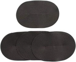 London Woven Spiral Table Placemats 16.9 X 13 Inches Oval Set Of 4 Non-Slip Dining Red -Generic Furniture Shop 41y96iu95SL. AC